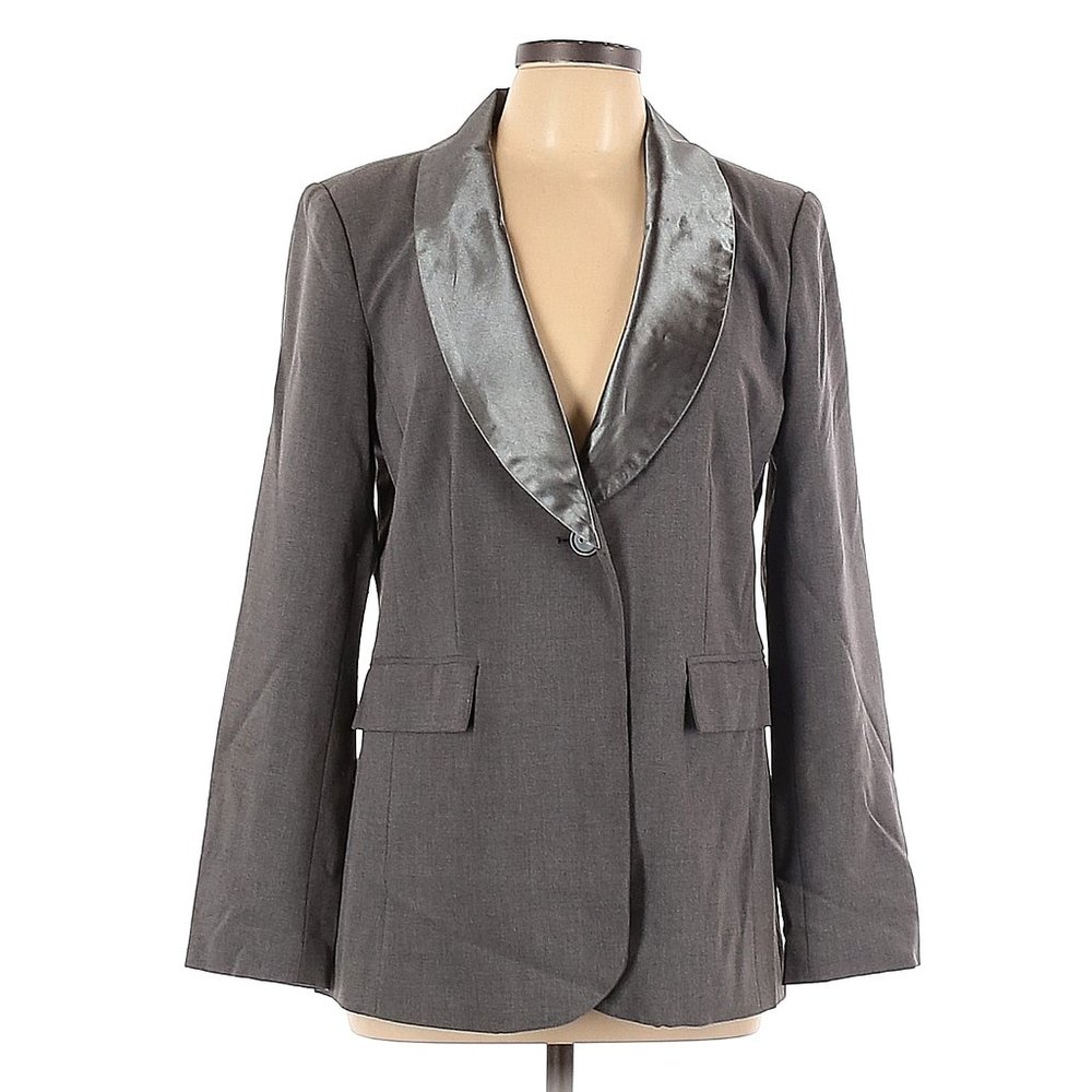 Grey Silver Satin Chadwicks Blazer Size 10